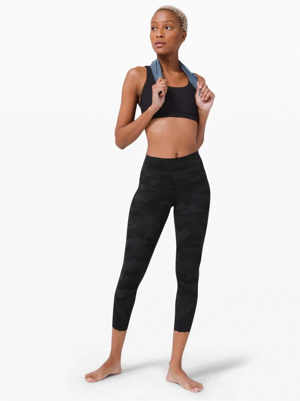 Lululemon Wunder Under Camo Crop High-Rise  Scallop Size 2